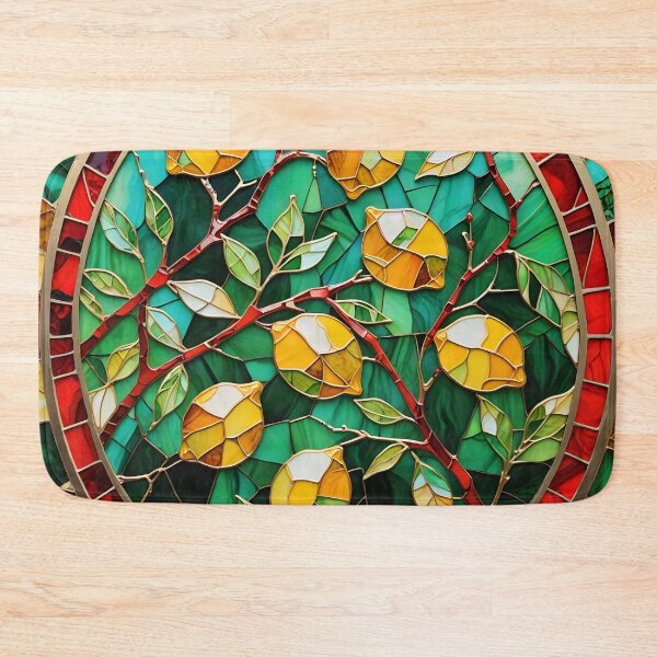 Item preview, Stained Glass Lemon Wreath: Sicilian Mosaic Panel designed and sold by Serene Strokes Art.