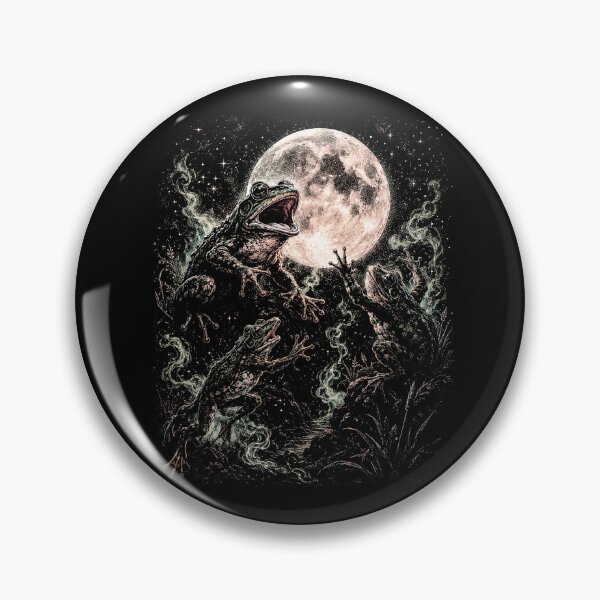 Item preview, Mystical Frogs Under the Full Moon – Gothic Celestial Night designed and sold by SOUFIANE1991.