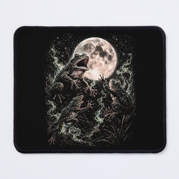 Item preview, Mystical Frogs Under the Full Moon – Gothic Celestial Night designed and sold by SOUFIANE1991.