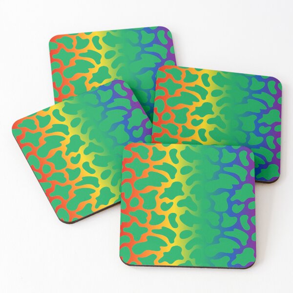 Item preview, Modern Graphic Cow Print Pattern | Rainbow & Green designed and sold by Frohyou.