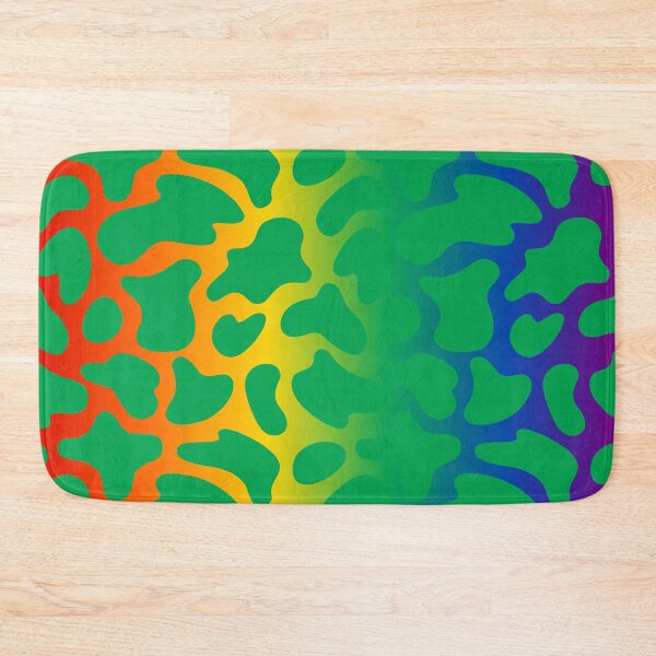 Item preview, Modern Graphic Cow Print Pattern | Rainbow & Green designed and sold by Frohyou.