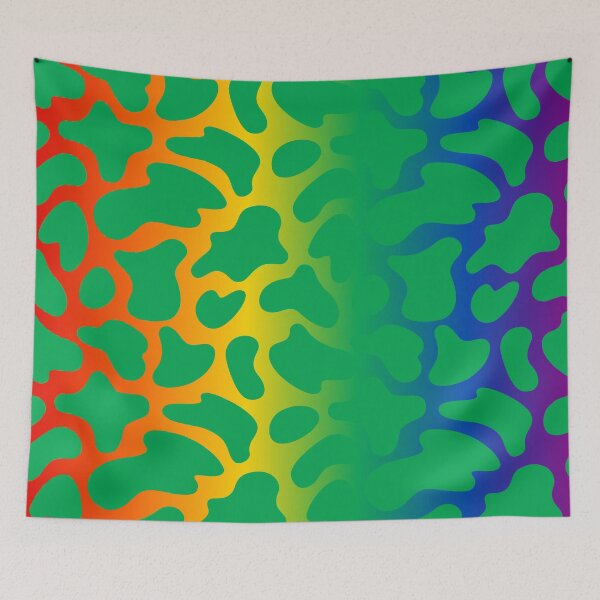 Item preview, Modern Graphic Cow Print Pattern | Rainbow & Green designed and sold by Frohyou.