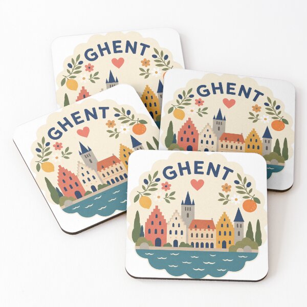 Item preview, Ghent Belgium Travel Souvenir Modern Folk Art designed and sold by VisualArtsOasis.