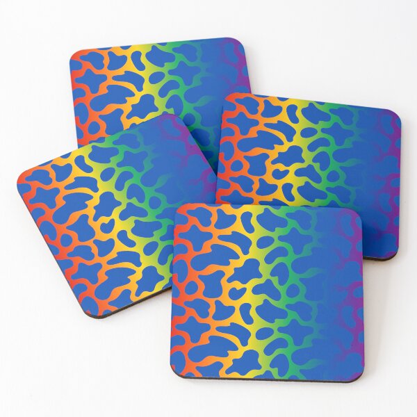 Item preview, Modern Graphic Cow Print Pattern | Rainbow & Blue designed and sold by Frohyou.