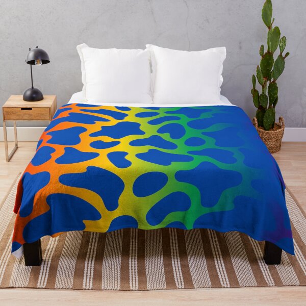 Item preview, Modern Graphic Cow Print Pattern | Rainbow & Blue designed and sold by Frohyou.