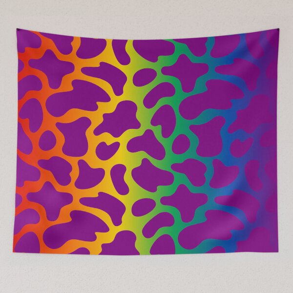 Item preview, Modern Graphic Cow Print Pattern | Rainbow & Purple designed and sold by Frohyou.