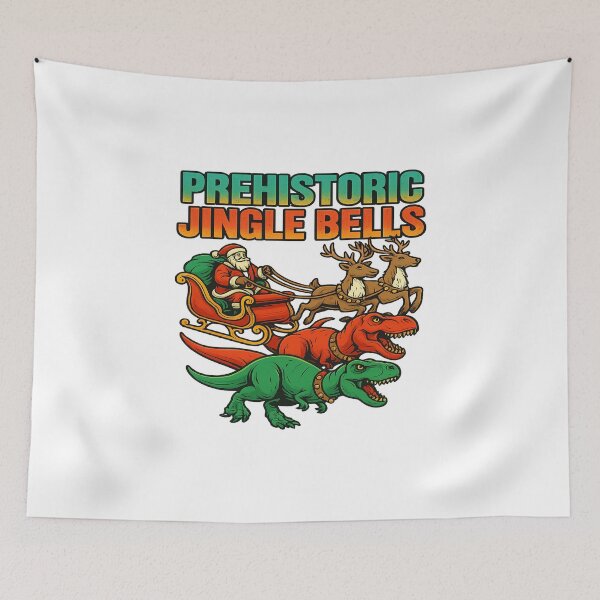 Item preview, Prehistoric Jingle Bells Dinosaur Santa Reindeer Christmas designed and sold by ColeLaniTrading.