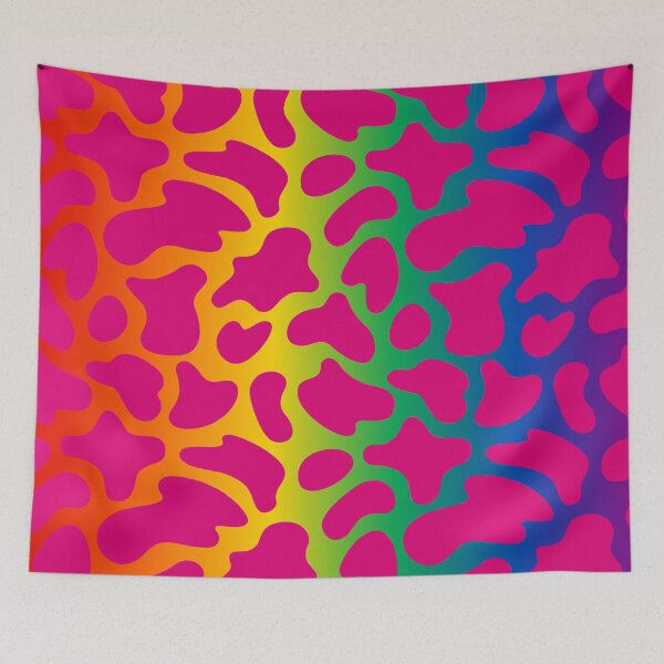 Item preview, Modern Graphic Cow Print Pattern | Rainbow & Pink designed and sold by Frohyou.