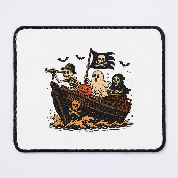 Item preview, Halloween Pirate Ghost Ship with Skeleton Crew, Ghost & Grim Reaper designed and sold by MAPDDesigns.