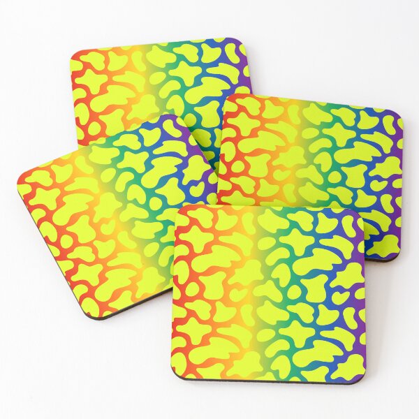 Item preview, Modern Graphic Cow Print Pattern | Rainbow & Chartreuse designed and sold by Frohyou.