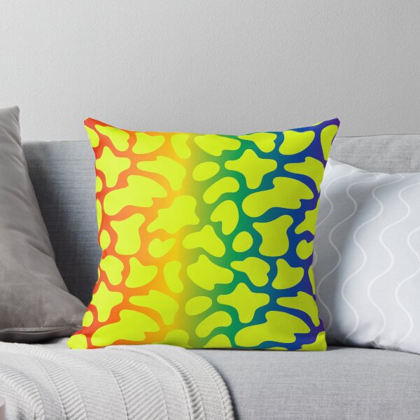 Item preview, Modern Graphic Cow Print Pattern | Rainbow & Chartreuse designed and sold by Frohyou.