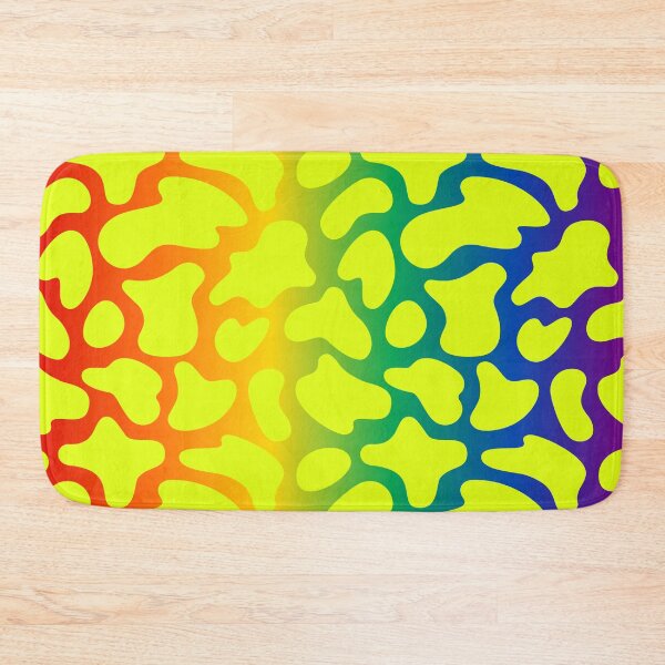 Item preview, Modern Graphic Cow Print Pattern | Rainbow & Chartreuse designed and sold by Frohyou.