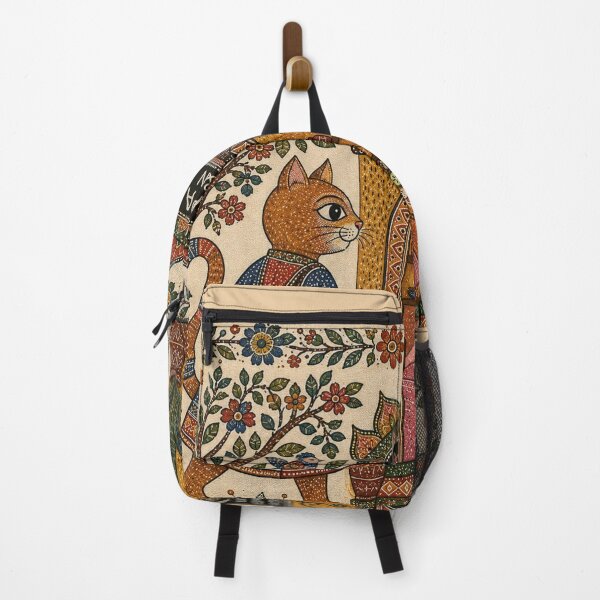 Item preview, Cat Spa & Salon – Pampered Cat Self Care Indian Folk Art designed and sold by HOUSE OF TIST.