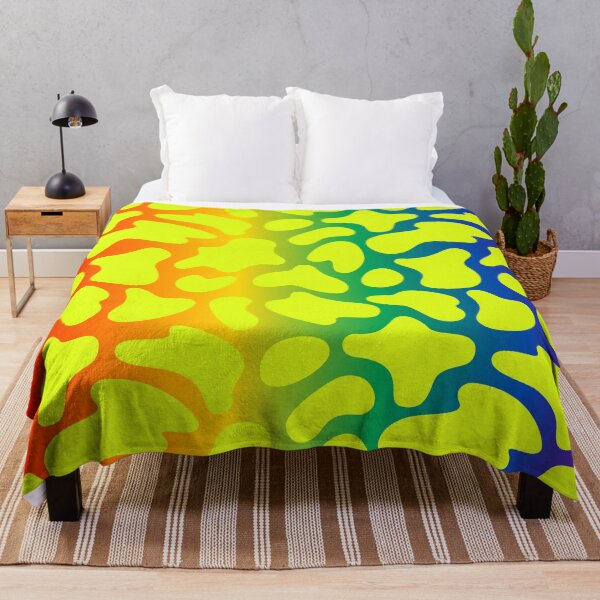 Item preview, Modern Graphic Cow Print Pattern | Rainbow & Chartreuse designed and sold by Frohyou.
