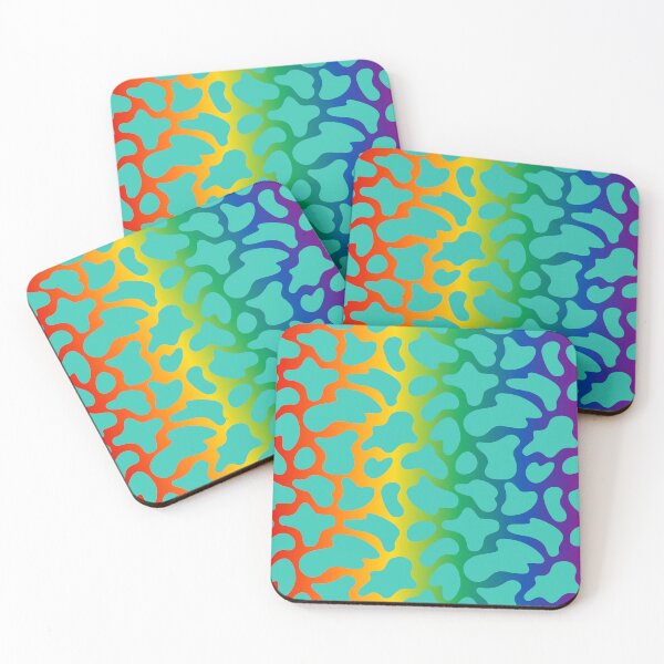 Item preview, Modern Graphic Cow Print Pattern | Rainbow & Teal designed and sold by Frohyou.