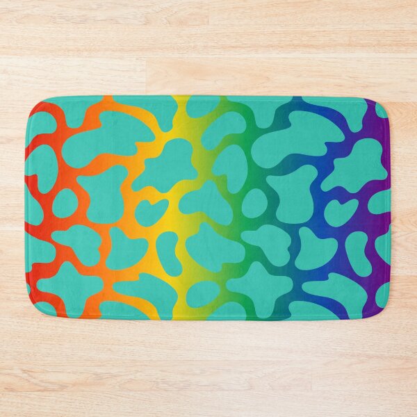Item preview, Modern Graphic Cow Print Pattern | Rainbow & Teal designed and sold by Frohyou.