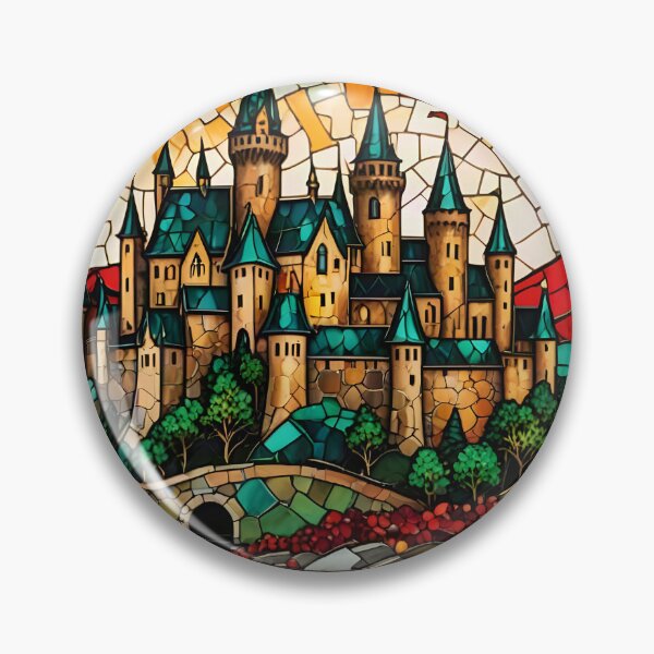 Item preview, Stained Glass Kingdom: Fantasy Castle Mosaic designed and sold by Serene Strokes Art.