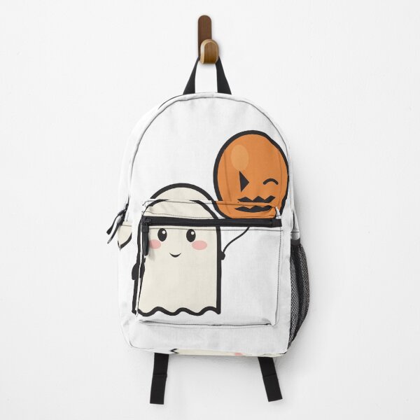Item preview, Cute Halloween Ghost with Pumpkin Balloon | Kawaii Spooky Fall Illustration designed and sold by Moanx Store.