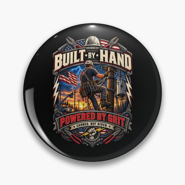 Item preview, Built By Hand Powered by Grit - Vintage Lineman T-Shirt designed and sold by DomKo10.