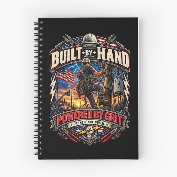 Item preview, Built By Hand Powered by Grit - Vintage Lineman T-Shirt designed and sold by DomKo10.
