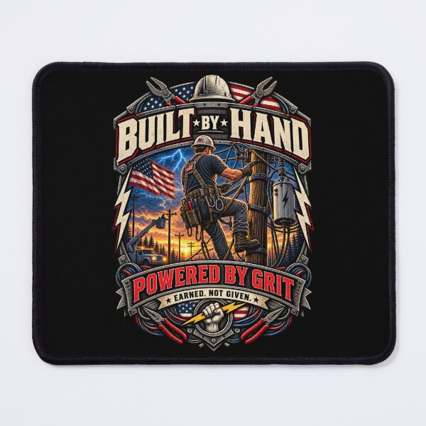 Item preview, Built By Hand Powered by Grit - Vintage Lineman T-Shirt designed and sold by DomKo10.