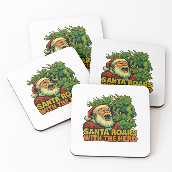 Item preview, Santa Roars With The Herd Christmas Dinosaurs designed and sold by ColeLaniTrading.