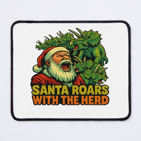 Item preview, Santa Roars With The Herd Christmas Dinosaurs designed and sold by ColeLaniTrading.