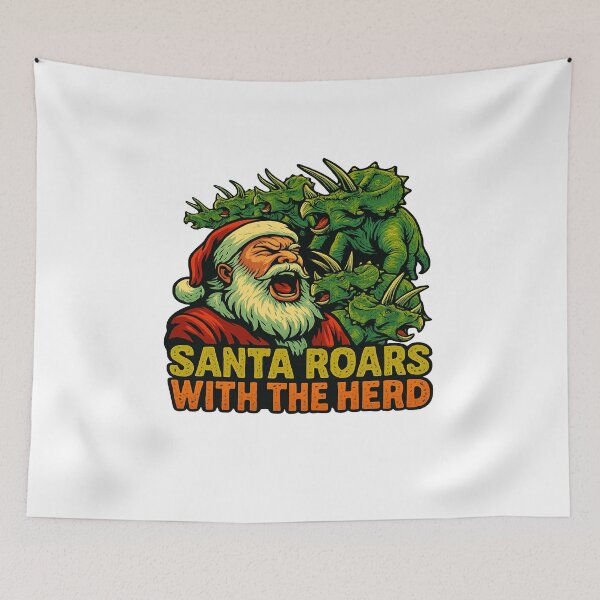 Item preview, Santa Roars With The Herd Christmas Dinosaurs designed and sold by ColeLaniTrading.