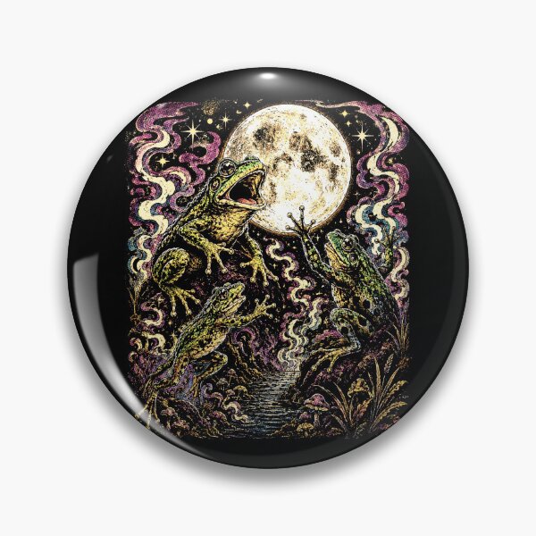 Item preview,  Mystical Frogs Under the Full Moon – Gothic Celestial Night designed and sold by SOUFIANE1991.