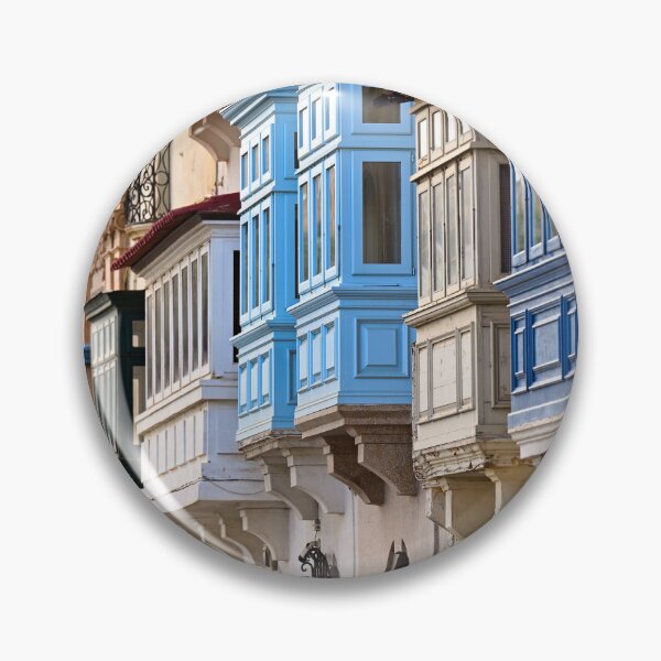 Item preview, Traditional colorful wooden balconies on a historic limestone building in Valletta, Malta designed and sold by goceris.