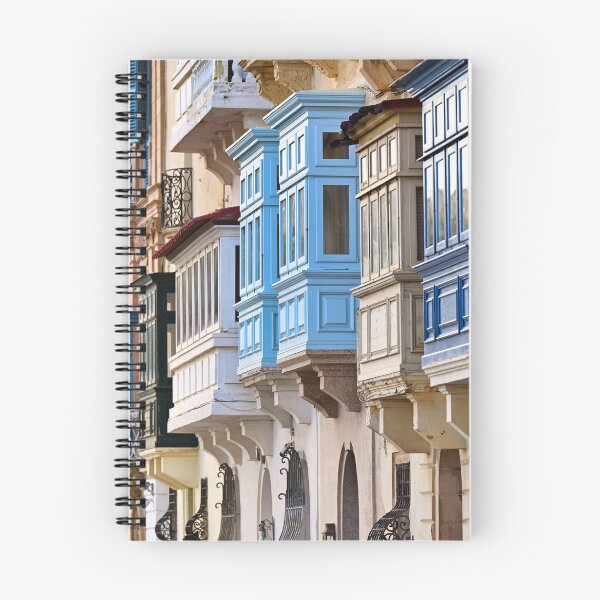 Item preview, Traditional colorful wooden balconies on a historic limestone building in Valletta, Malta designed and sold by goceris.
