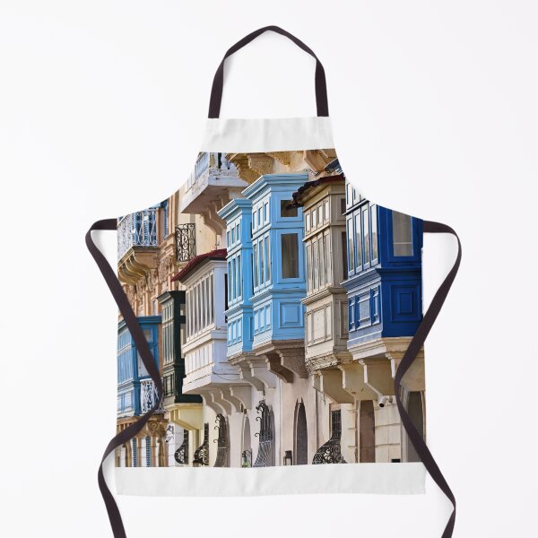 Item preview, Traditional colorful wooden balconies on a historic limestone building in Valletta, Malta designed and sold by goceris.