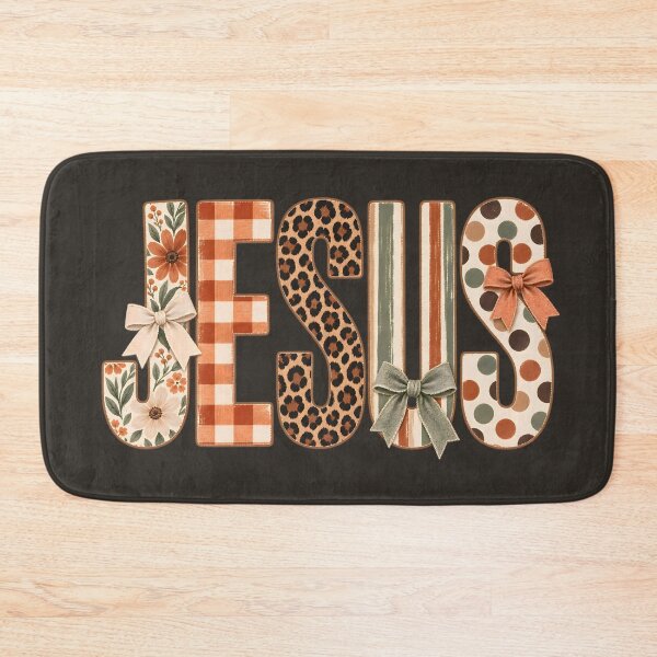 Item preview, Jesus Floral Leopard Autumn Typography designed and sold by Blinkwater Designs.