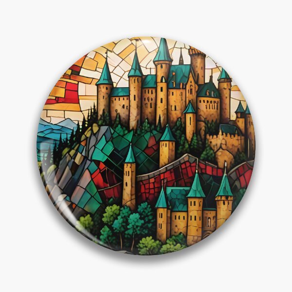 Item preview, Island Fortress: Radiant Stained Glass Sun designed and sold by Serene Strokes Art.