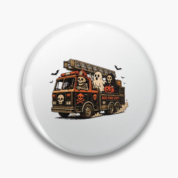 Item preview, Halloween Fire Truck Ghost Crew – Spooky Firefighter Skeleton Pumpkin Design designed and sold by MAPDDesigns.
