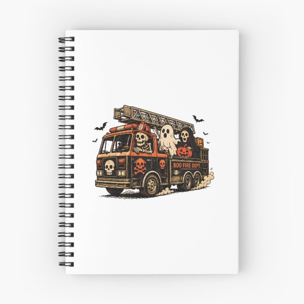 Item preview, Halloween Fire Truck Ghost Crew – Spooky Firefighter Skeleton Pumpkin Design designed and sold by MAPDDesigns.
