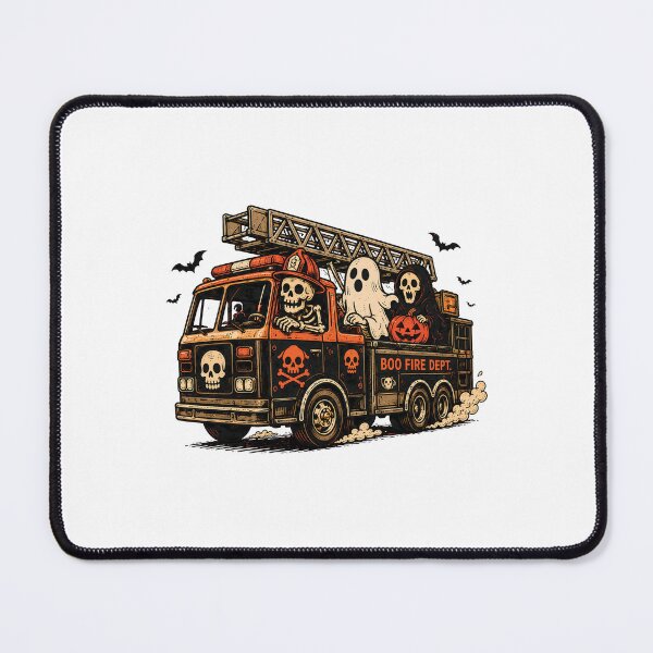 Item preview, Halloween Fire Truck Ghost Crew – Spooky Firefighter Skeleton Pumpkin Design designed and sold by MAPDDesigns.