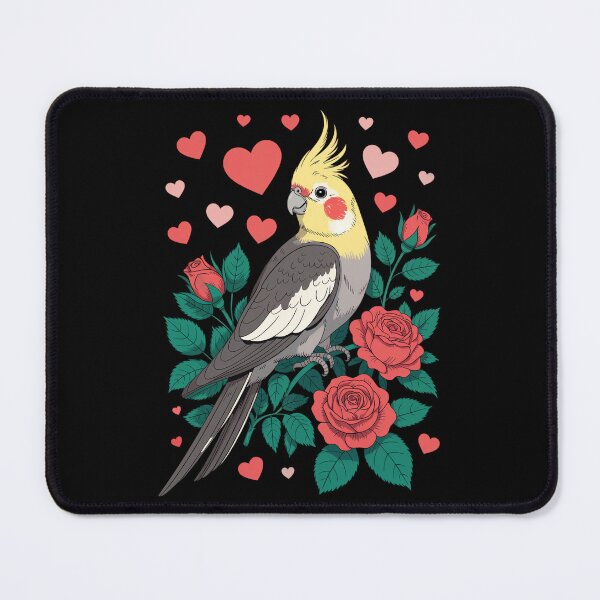 Item preview, Cockatiel Roses Hearts designed and sold by jkrphoto.