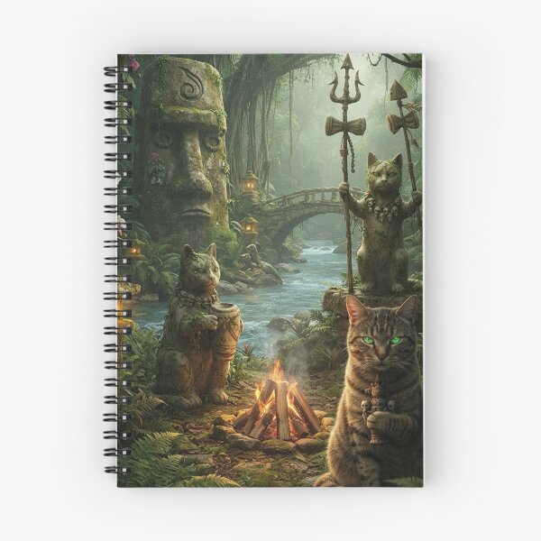 Item preview, Jungle Cat Guardian - Tiki Shaman Cat Temple designed and sold by 303 Visionary Prints .