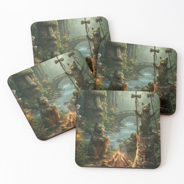 Item preview,  Jungle Cat Guardian - Tiki Shaman Cat Temple designed and sold by 303 Visionary Prints .