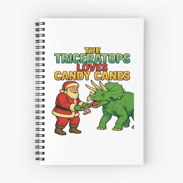 Item preview, The Triceratops Loves Candy Canes Christmas Dinosaur Santa designed and sold by ColeLaniTrading.
