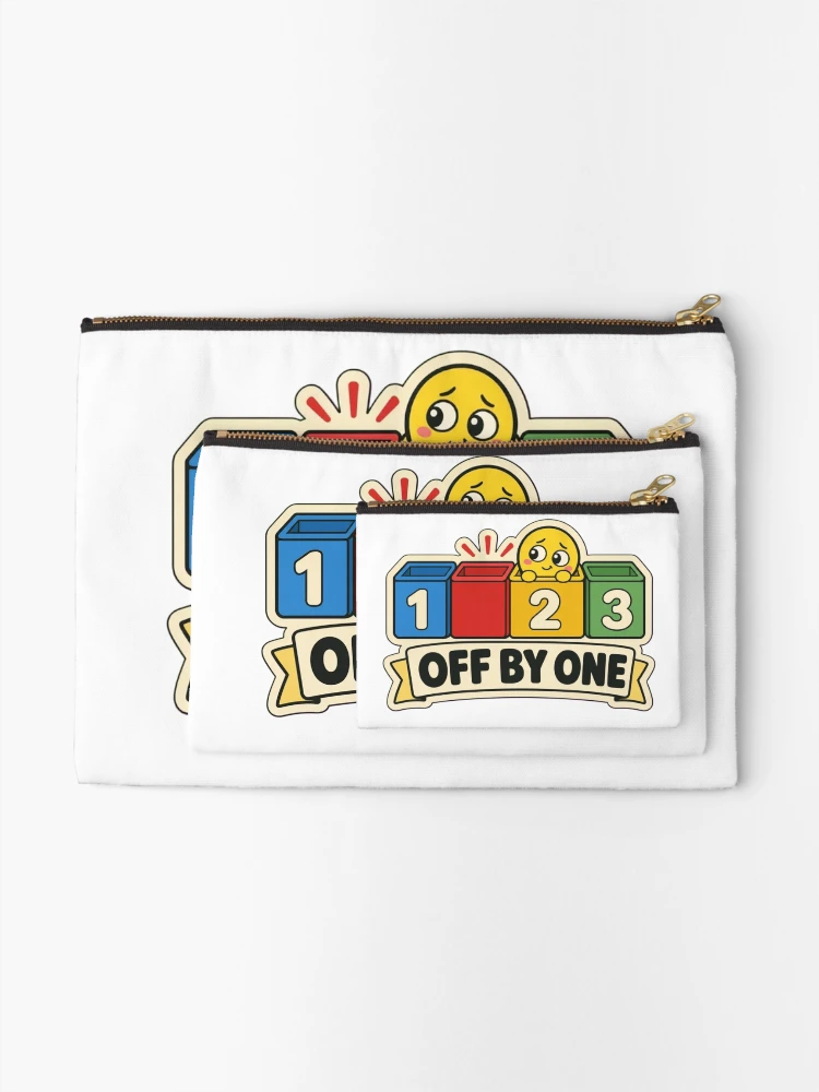 Thumbnail 2 of 4, Zipper Pouch, Off By One Error | Funny Computer Science Student Humour designed and sold by DebugLab.