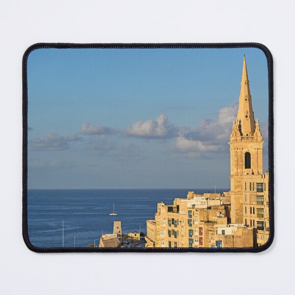 Item preview, Spire of St Paul's Pro-Cathedral and Mediterranean Sea,Valletta, Malta designed and sold by goceris.