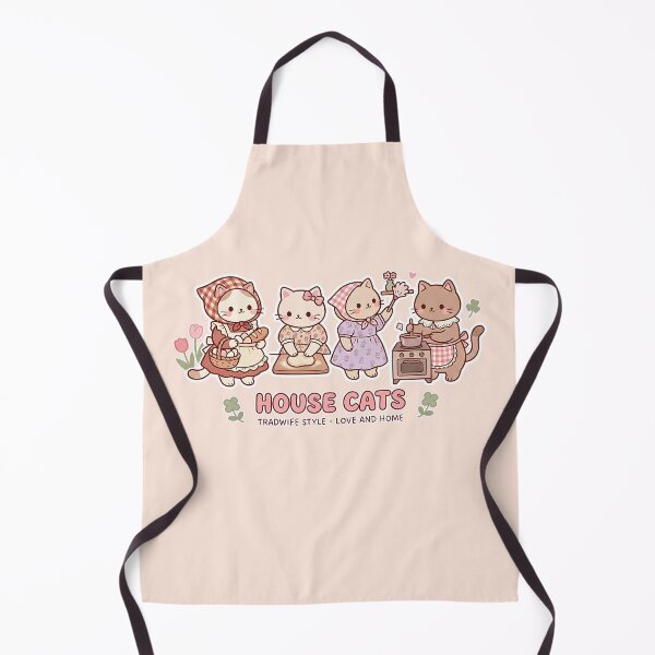 Item preview, House Cats: Tradwife Style - Love and Home - Kawaii Cottagecore House Cats Banner designed and sold by CuteKats.