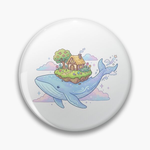 Item preview, Whimsical Whale Cottage Island Pastel Fantasy designed and sold by ajamzbox.
