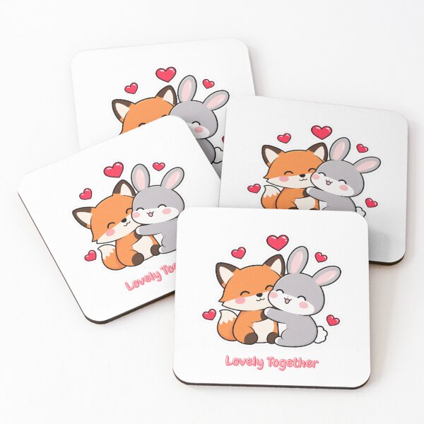 Item preview, Lovely Together Fox And Rabbit designed and sold by MemeInspiration.