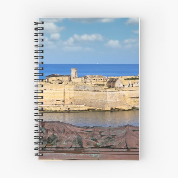 Item preview, Siege Bell War Memorial and Fort Ricasoli across Grand Harbour, Valletta, Malta designed and sold by goceris.