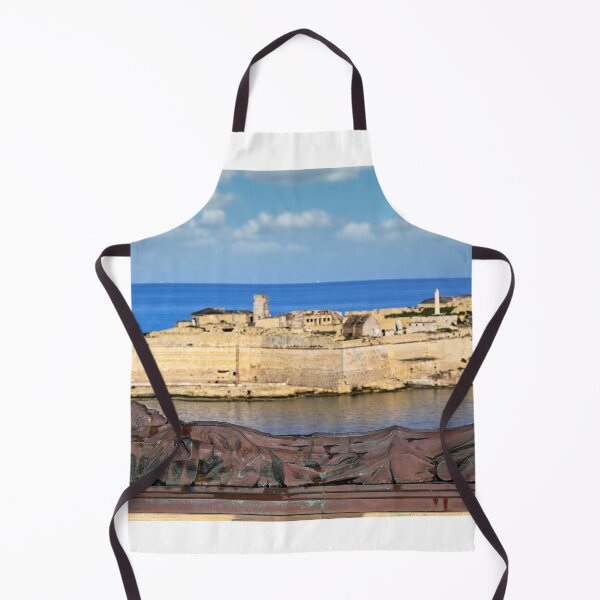 Item preview, Siege Bell War Memorial and Fort Ricasoli across Grand Harbour, Valletta, Malta designed and sold by goceris.