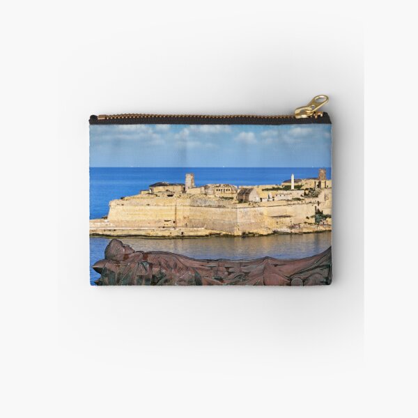 Item preview, Siege Bell War Memorial and Fort Ricasoli across Grand Harbour, Valletta, Malta designed and sold by goceris.