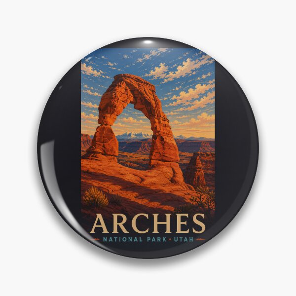 Item preview, Arches National Park Utah Modern Woodblock Travel Art designed and sold by KrisSidDesigns.